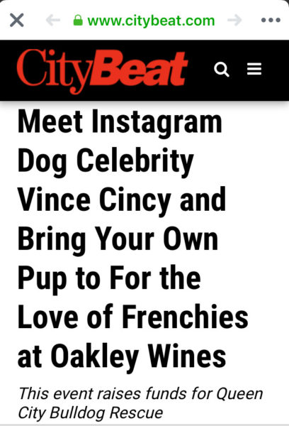 Vince Cincy and Red Dog Pet Resort For the Love of Frenchies event at Oakley Wines